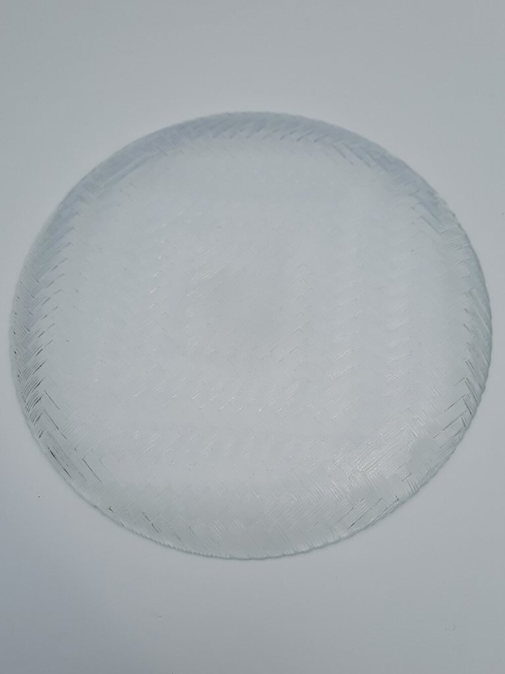 Vintage 1980s Arcoroc Basket Weave Rattan Clear Glass Dinner Plates Set of 2